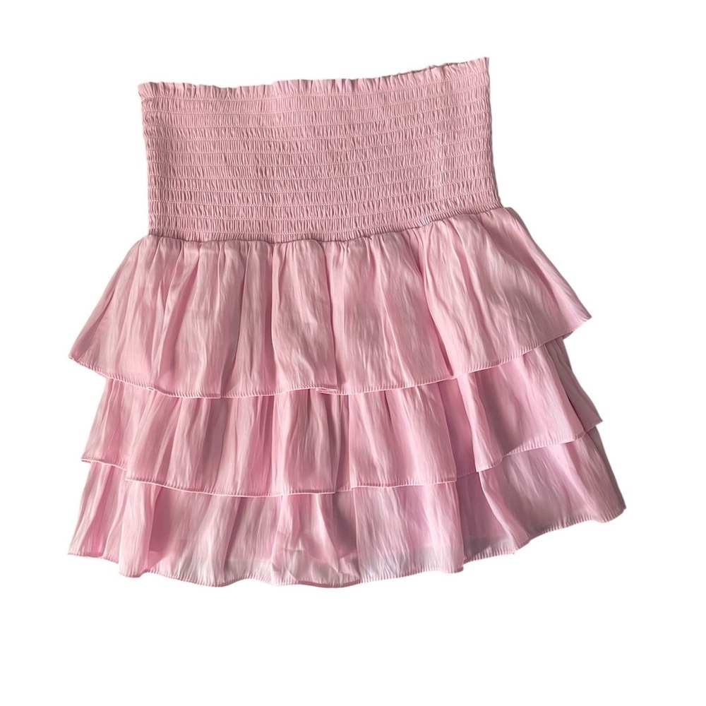 RAMY BROOK Allison Tiered Miniskirt
Size XS 
Pink 
NWOT
